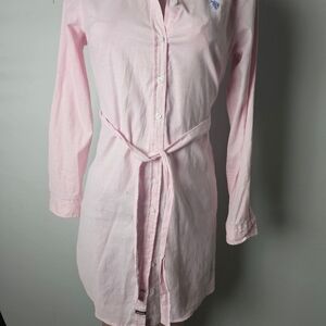 US Polo Pink Button-Up Shirt Dress